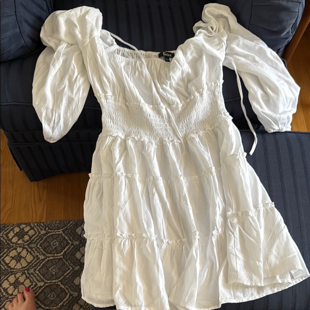 White Puff Sleeve Dress